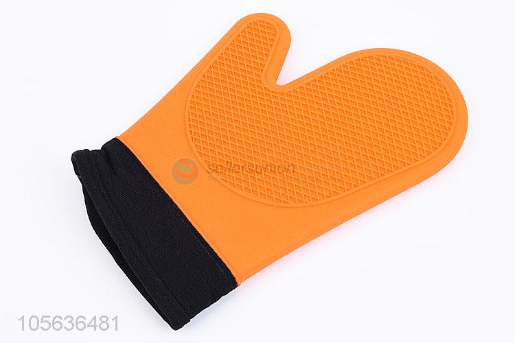 Wholesale 153g Add Cotton Kitchen Oven Mitt Heat Resistant Baking Silicone Gloves