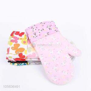 New Style 125g Cotton Print Oven Mitt Heat Insulation Silicone Gloves