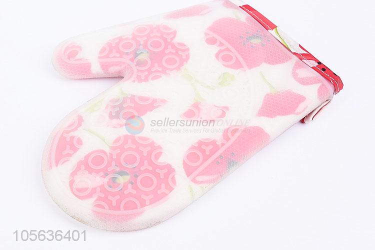 Top Quality 133g Short Cotton Print Silicon Gloves Oven Mitt Baking Gloves