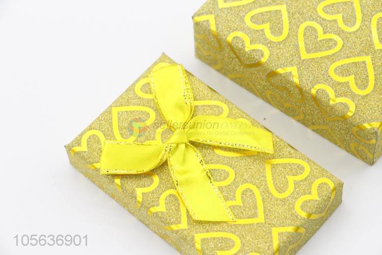 Competitive price paper jewelry box packing box with ribbon