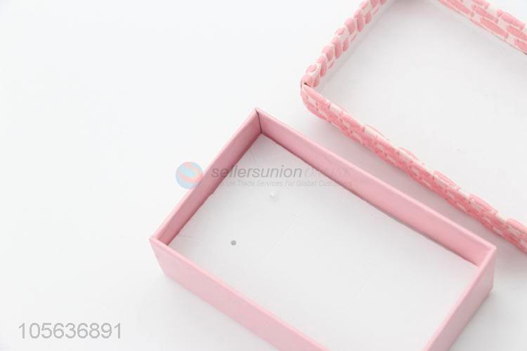 Wholesale small printed paper jewelry box with ribbon