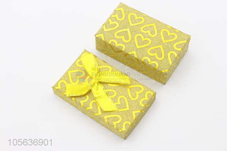 Competitive price paper jewelry box packing box with ribbon