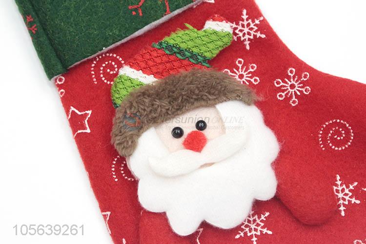 Made In China Wholesale Red and Green Claus Christmas Gift Bag Santa Christmas Stocking Sock