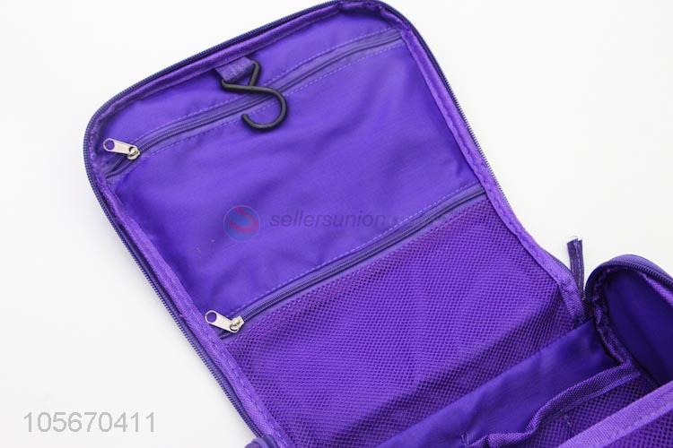 Cheap Colorful Polyester Makeup Bag Travel Cosmetic Bag With Hook