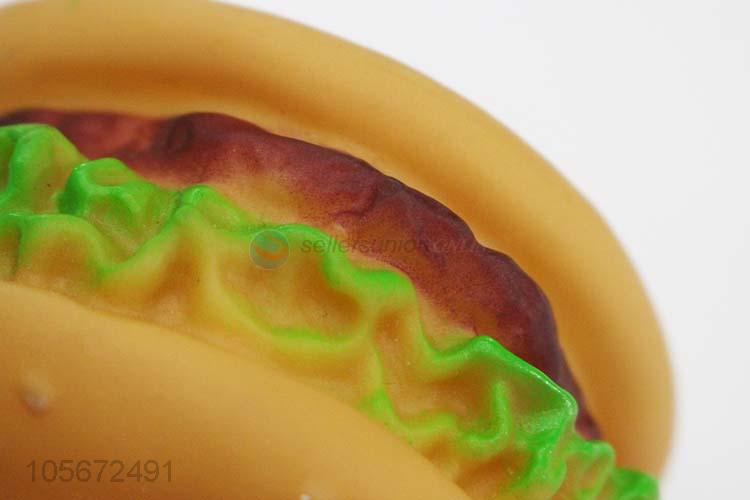 New Useful Hamburger Shape Resistant To Bite Pet Squeak Toys