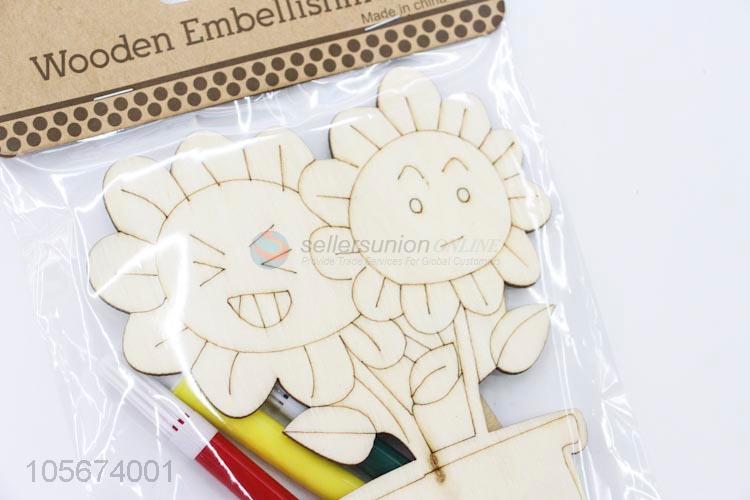 Cartoon Design Wooden Bonsai Shape Graffiti Craft Set