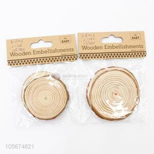 Good Sale Round Wood Grain Chips Decorative Embellishments