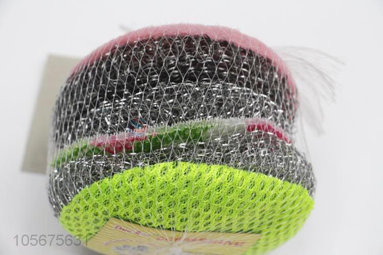 China factory custom kitchen supplies steel wire ball with cleaning cloth