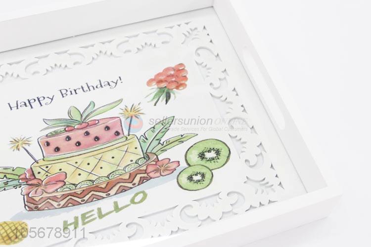 Factory Price Birthday Cake Pattern MDF Board Salver for Food