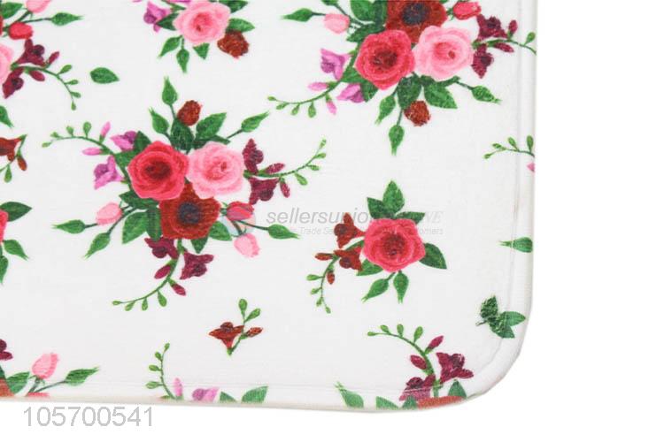 Delicate Design Flower Printing Anti Slip Doormat For Entrance