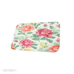 Made In China Wholesale Flower Printing Hallway Entrance Door Mat Home Decor