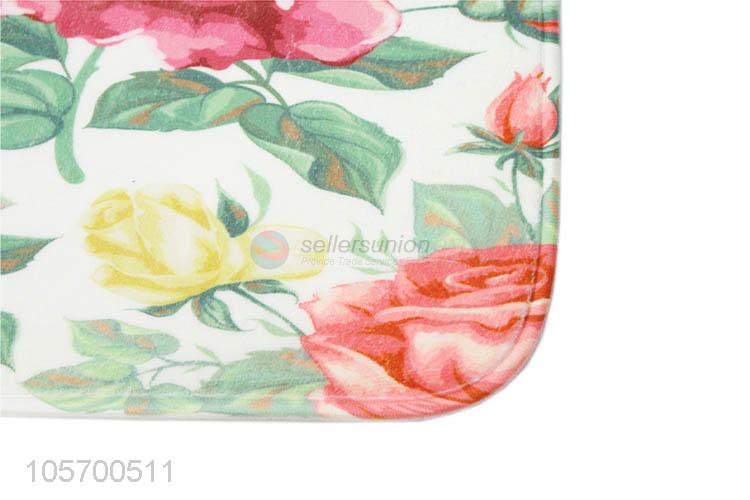 Made In China Wholesale Flower Printing Hallway Entrance Door Mat Home Decor