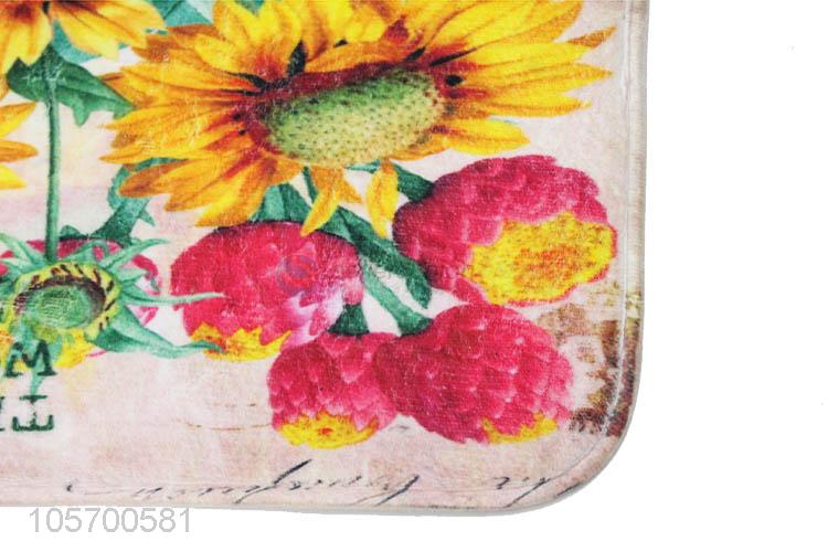 New Style Sunflower Printing Non-slip Floor Mat Floor Mat