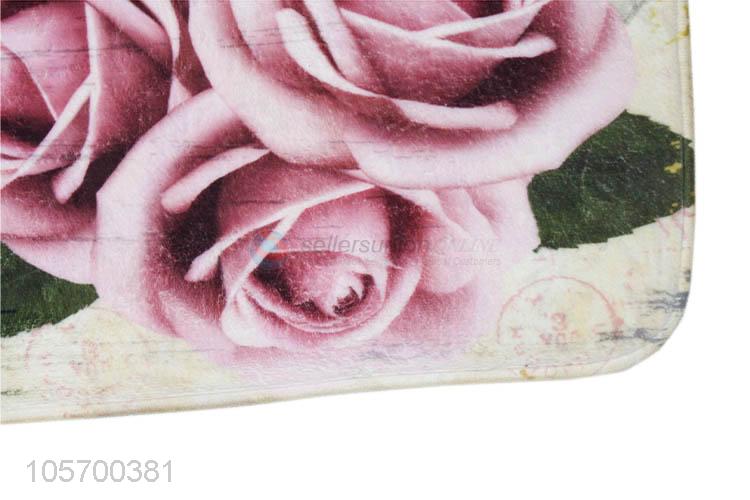 Lowest Price Flower Printing Anti Slip Doormat For Entrance