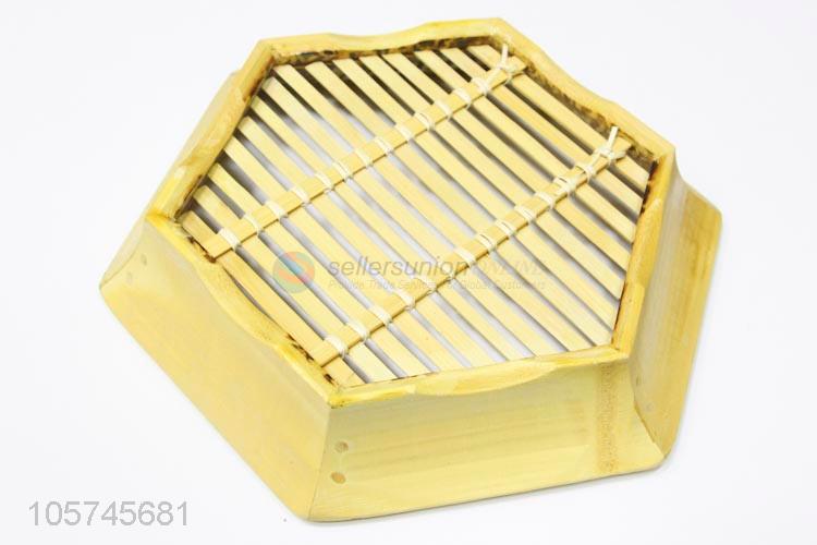 High class hexagon bamboo snacking tea tray food tray