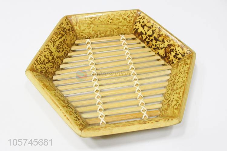 High class hexagon bamboo snacking tea tray food tray