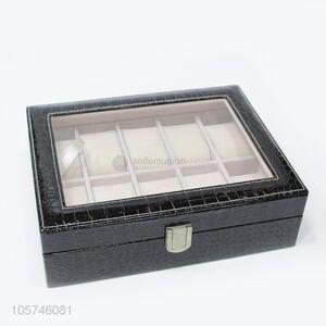 Factory customized rectangle multi-grid pu ornaments storage box