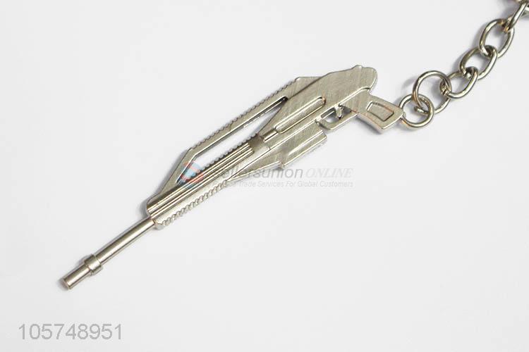 Hot selling rifle shape zinc alloy key chains metal keyrings