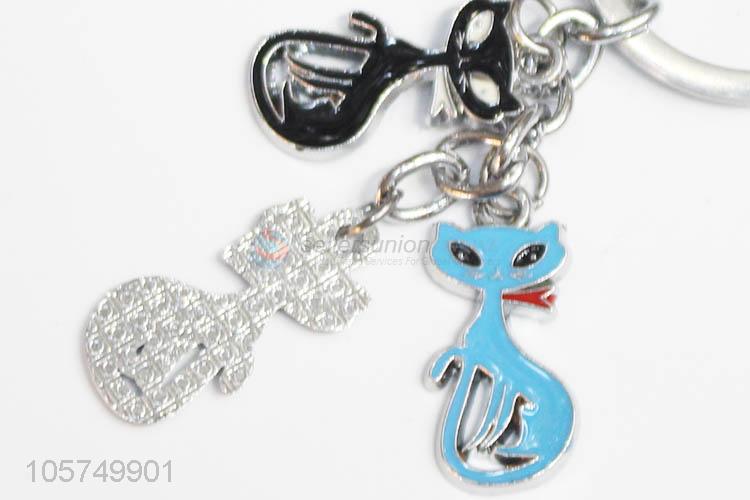 Cheap new fox shape zinc alloy key chains enamel metal keyrings