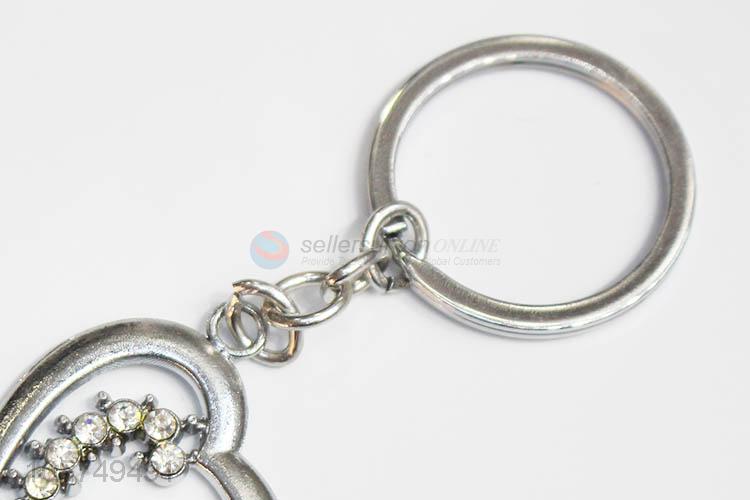 Superior factory heart shape zinc alloy key chains metal keyrings