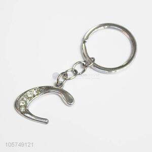 Professional supply letter C shape zinc alloy keyrings metal key chain