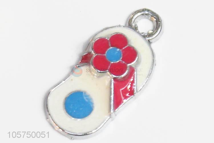 Cheap professional zinc alloy enamel flip flops charms pendant for key chain