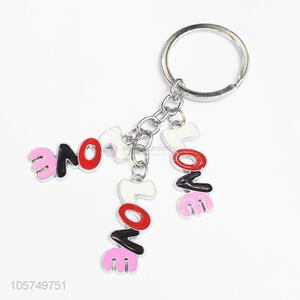 Professional suppliers LOVE shape zinc alloy key chains enamel metal keyrings