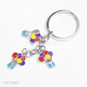 ODM factory balloon shape zinc alloy key chains enamel metal keyrings