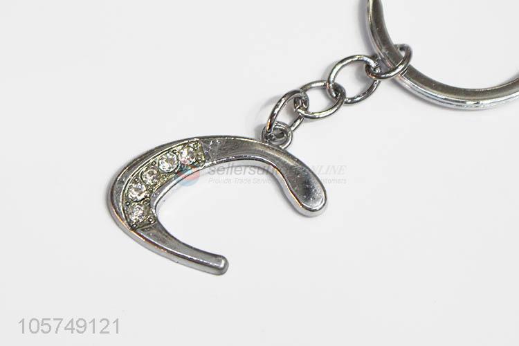 Professional supply letter C shape zinc alloy keyrings metal key chain