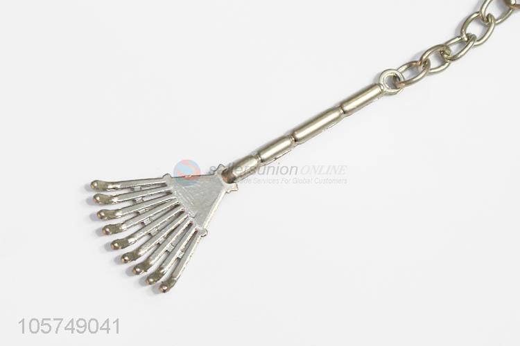 New design rake shape zinc alloy keyrings metal key chain