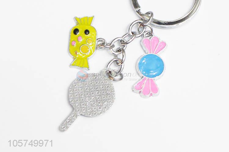 Top quality candy shape zinc alloy key chains enamel metal keyrings