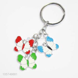 Direct factory supply butterfly shape zinc alloy key chains enamel metal keyrings