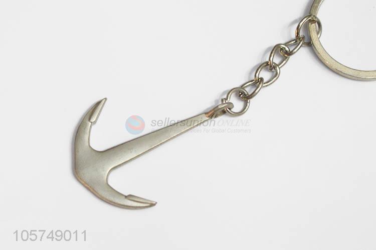 ODM factory anchor shape zinc alloy key chains metal keyrings