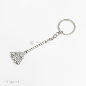 New design rake shape zinc alloy keyrings metal key chain