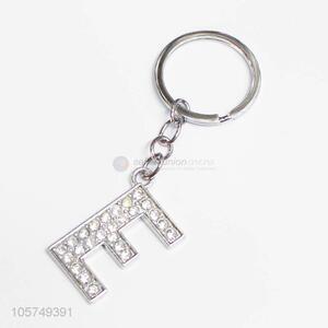 Professional manufacturer letter E shape zinc alloy key chains metal keyrings