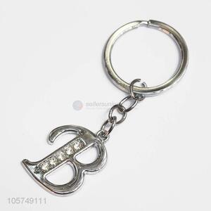 High quality letter B shape zinc alloy key chains metal keyrings