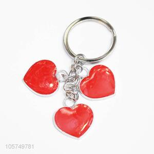 Customized cheap heart shape zinc alloy key chains enamel metal keyrings