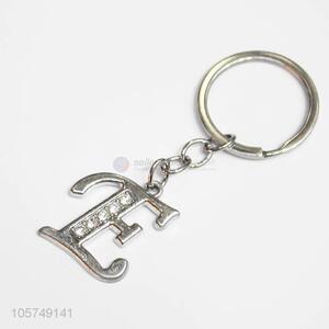 Professional suppliers letter E shape zinc alloy keyrings metal key chain