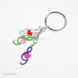 Excellent quality note shape zinc alloy key chains enamel metal keyrings