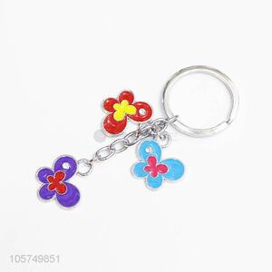 Wholesale custom butterfly shape zinc alloy key chains enamel metal keyrings