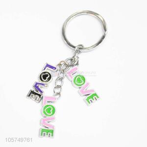 Outstanding quality LOVE shape zinc alloy key chains enamel metal keyrings