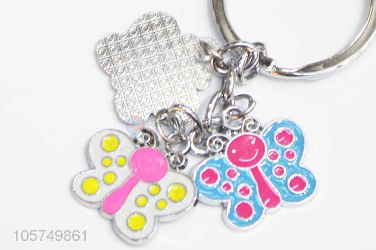 Made in China butterfly shape zinc alloy key chains enamel metal keyrings