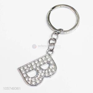 Top quality letter B shape zinc alloy keyrings metal key chain