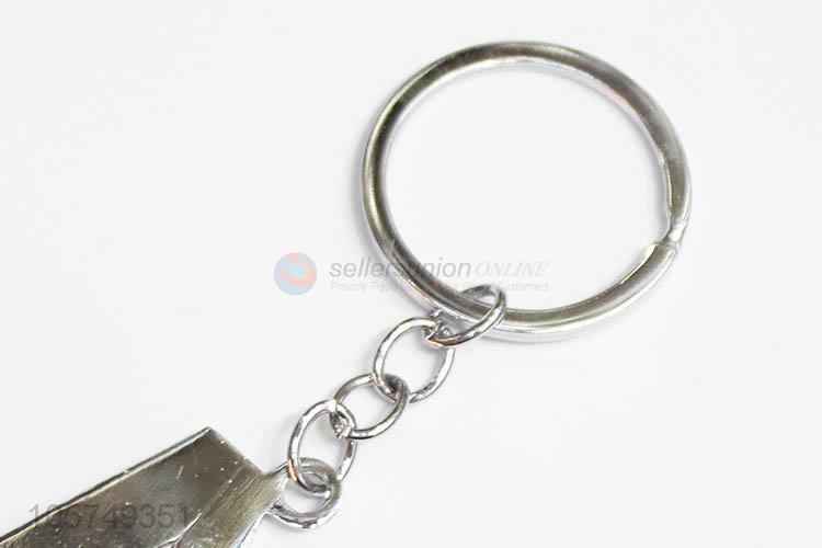 China wholesale letter A shape zinc alloy key chains metal keyrings