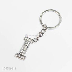 Wholesale low price letter I shape zinc alloy key chains metal keyrings