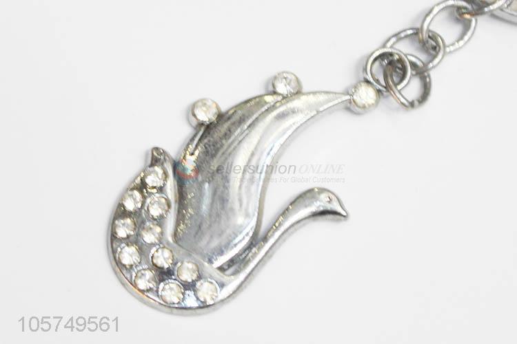 Hot selling swan shape zinc alloy keyrings metal key chain