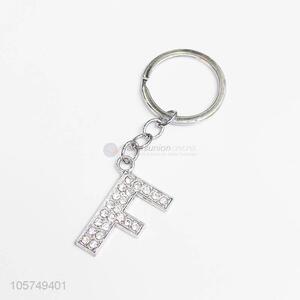 Top sale letter F shape zinc alloy keyrings metal key chain