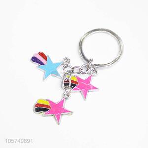 Manufacturer custom five-pointed star shape zinc alloy enamel key chains