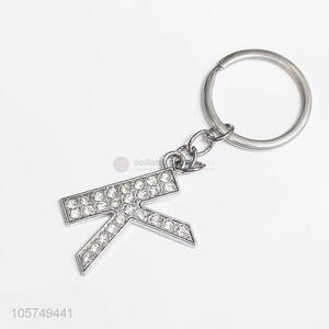 Cheap professional letter K shape zinc alloy keyrings metal key chain