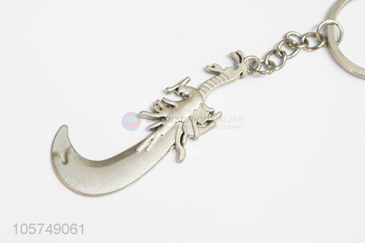 High grade machete shape zinc alloy keyrings metal key chain